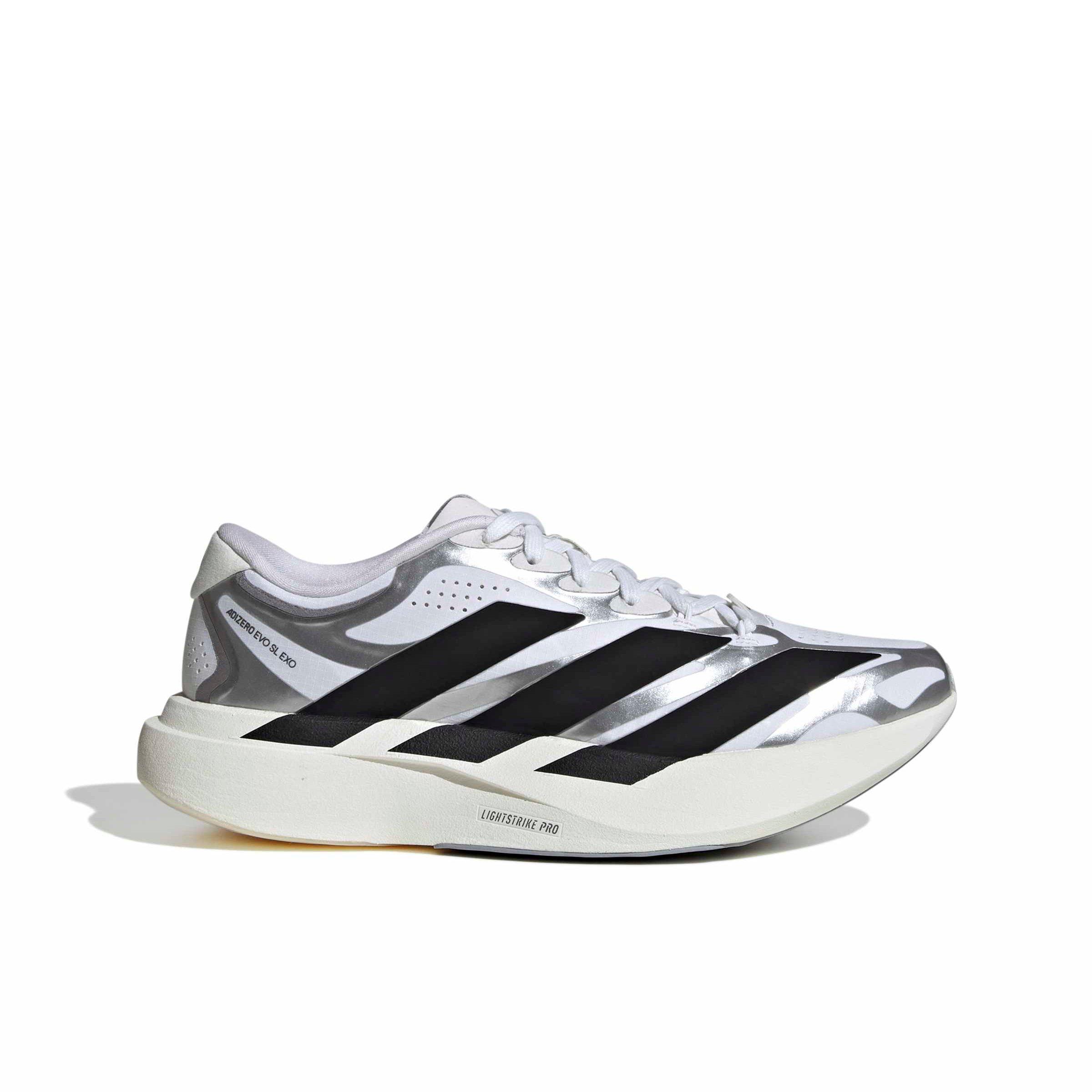 adidas Adizero EVO SL EXO "Ftwr White/Core Black/Iron Metallic" Women's Running Shoe - WHITE/BLACK/IRON